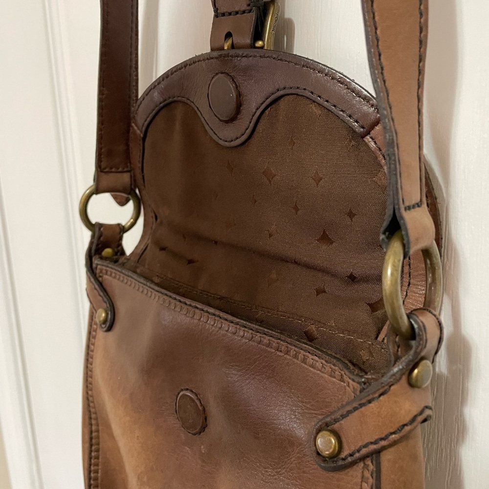 Fossil Brown Leather Crossbody Purse